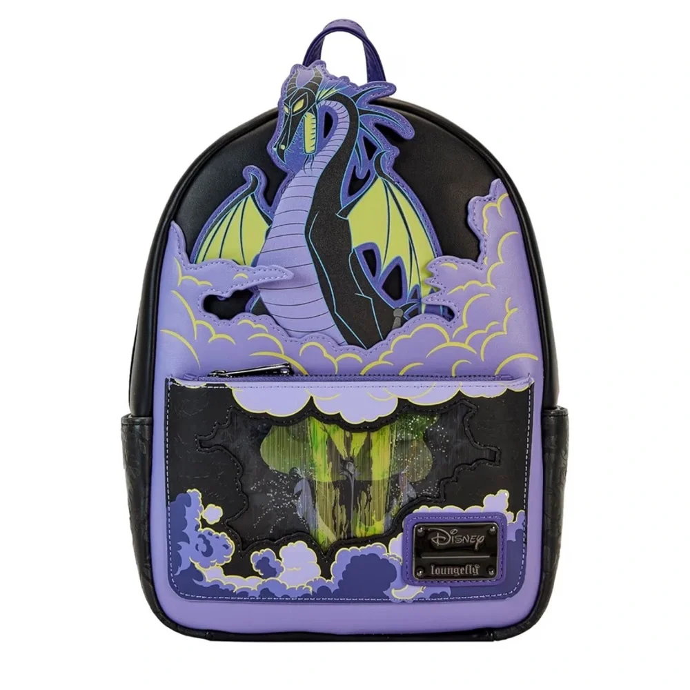 Loungefly Disney Backpack: Maleficent Dragon Lenticular GITD Mini-Backpack